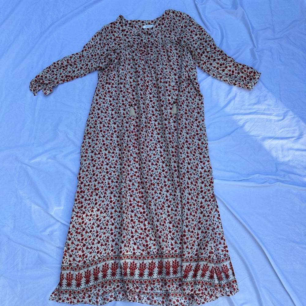 Anine Bing Red and Black Floral Dress